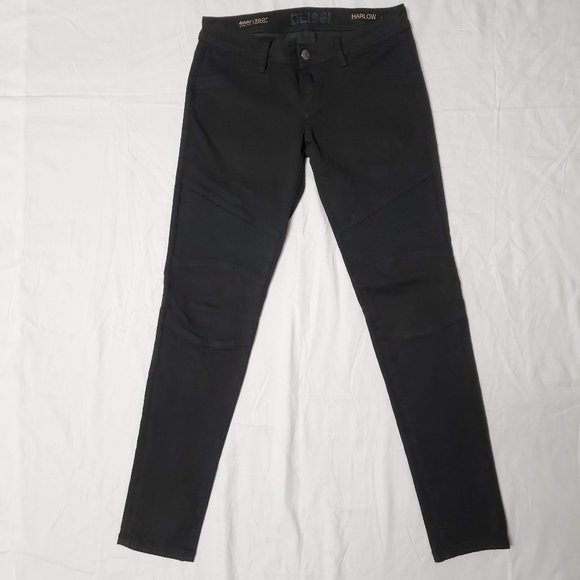 DL1961 'Harlow' Moto Black Skinny Jeans NWOT - Picture 3 of 12